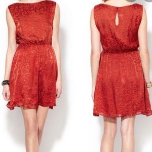 Alice + Olivia Red Crushed Velvet Party Dress XS